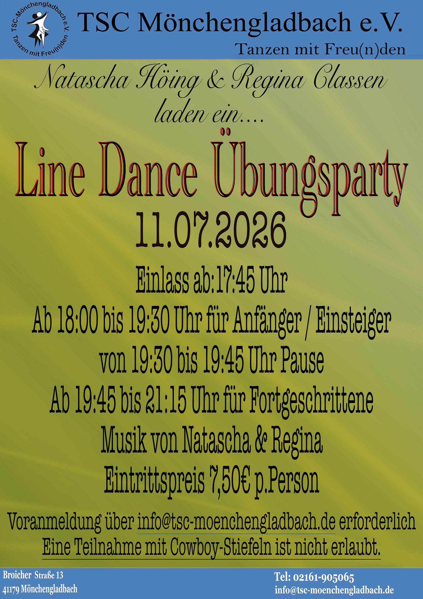 Line Dance Übungspary für Solotänzer:innen mit Natascha Höing und Regina Classen