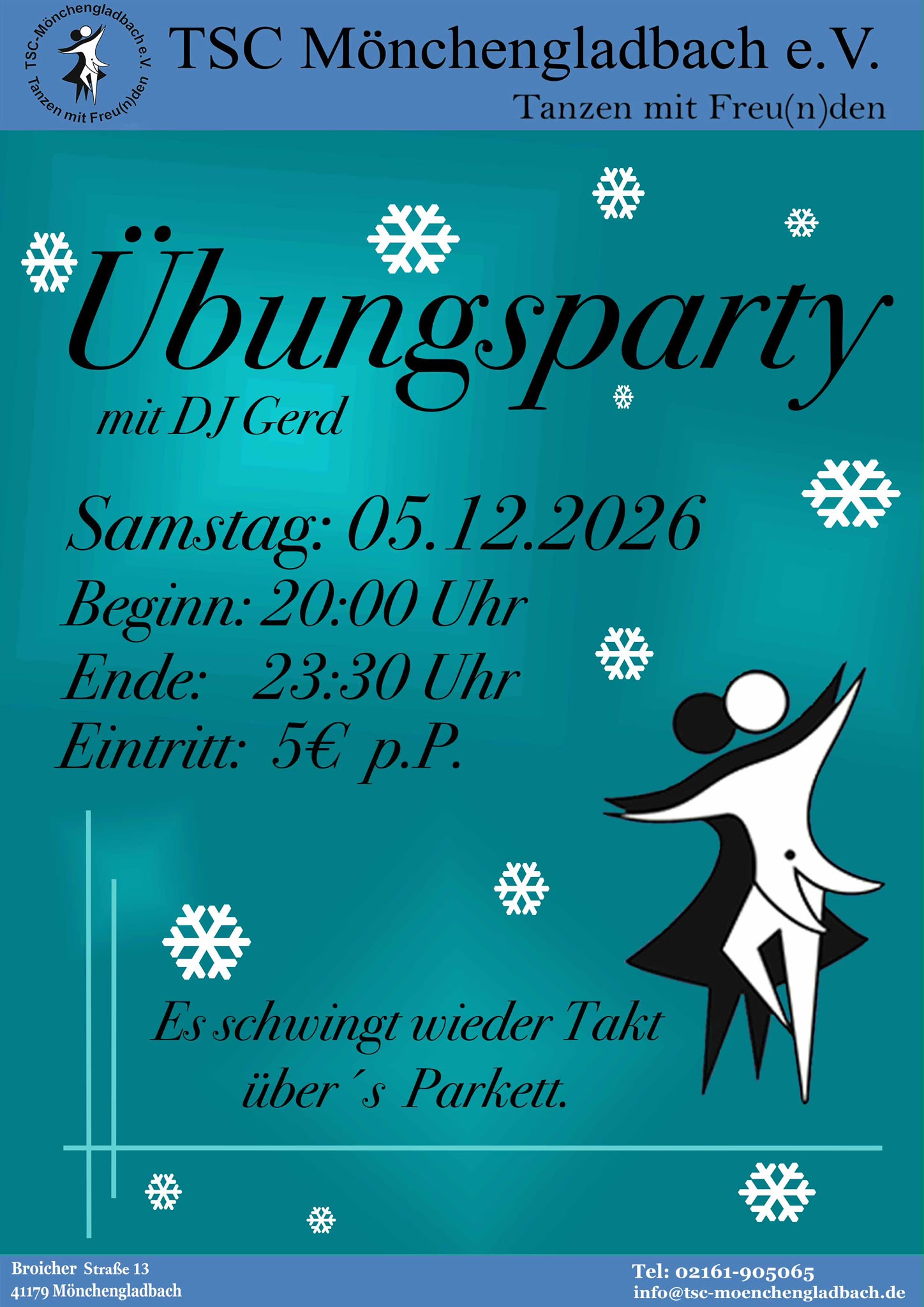 Übungsparty mit DJ Gerd am 05.12.2026