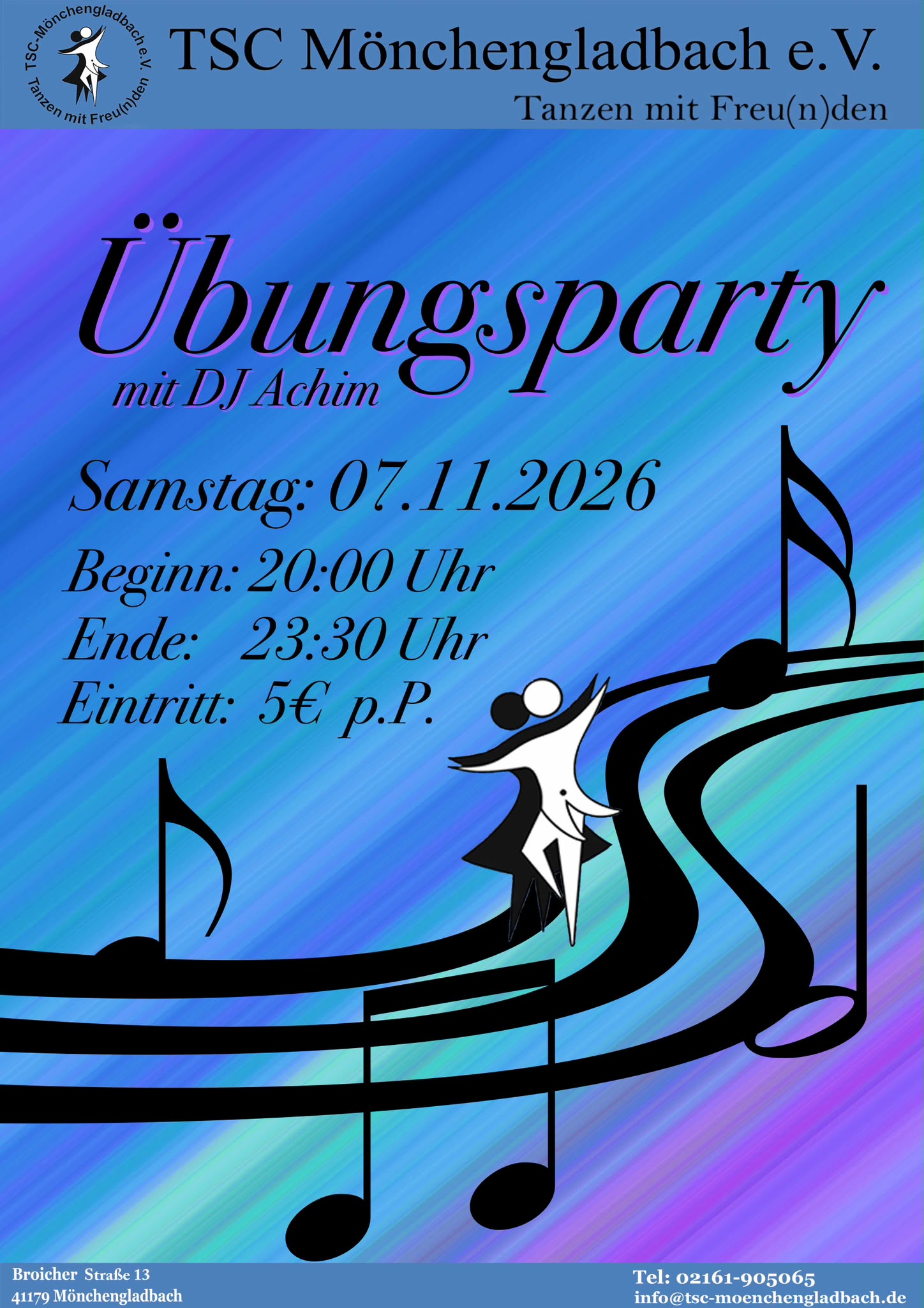 Übungsparty mit DJ Achim am 07.11.2026